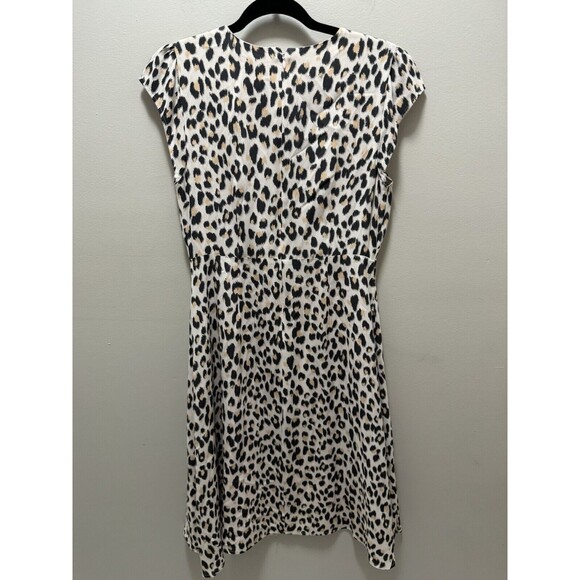 Loft Leopard Slit Midi Dress Size 4p Petite - Picture 4 of 6